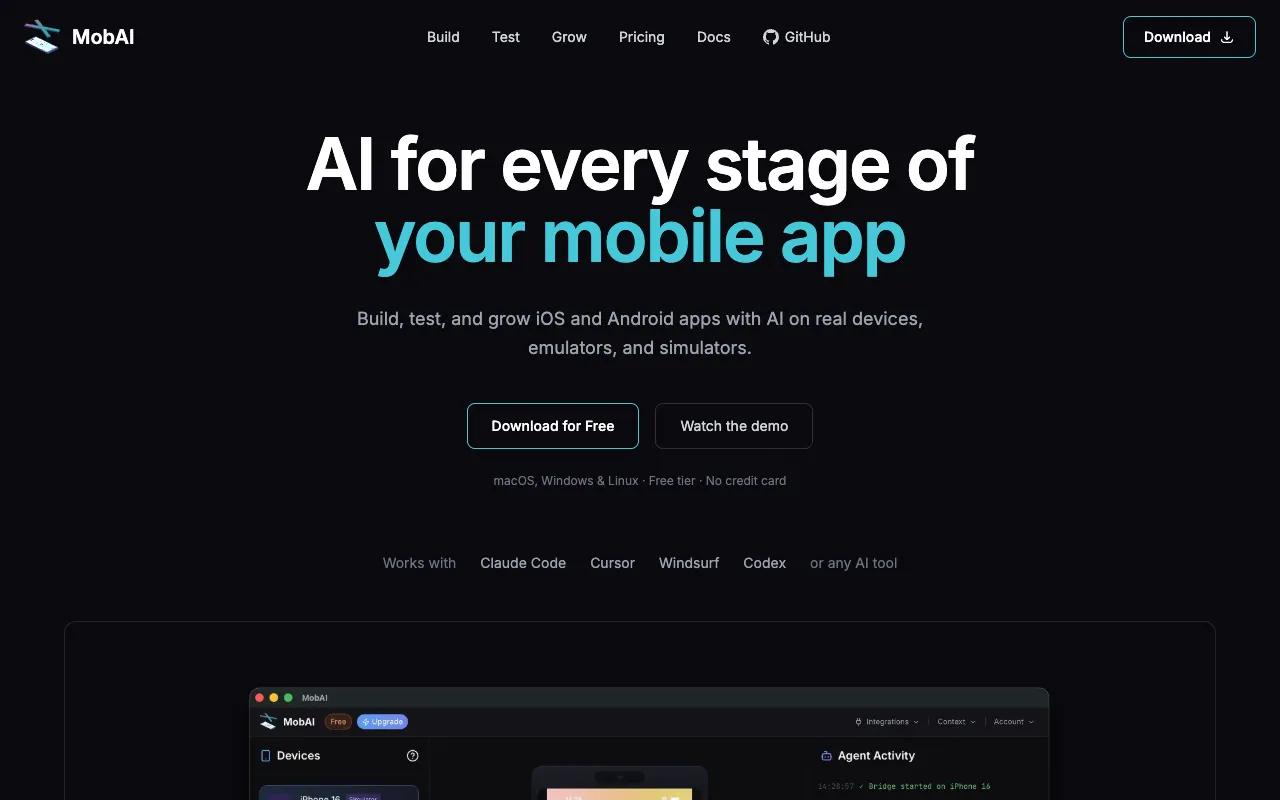 Screenshot of MobAI