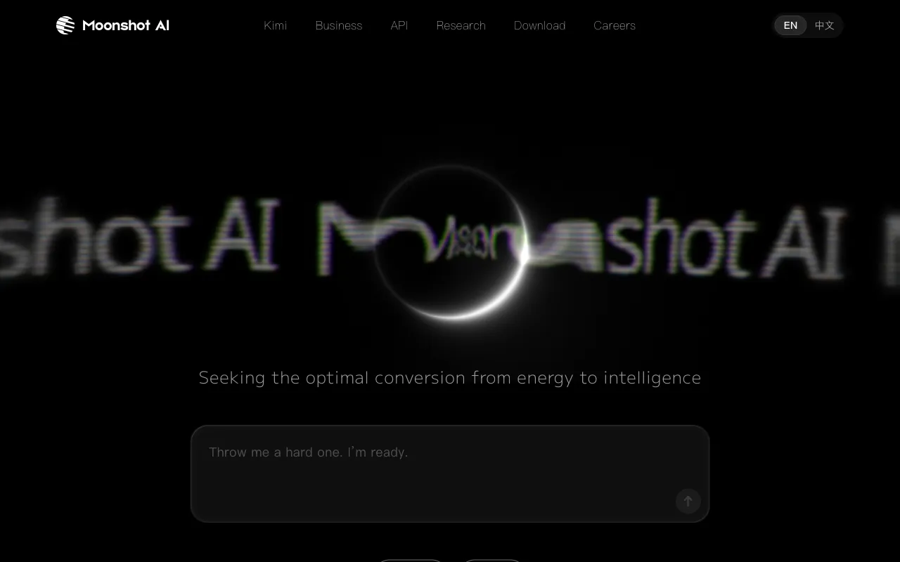 Screenshot of Moonshot AI