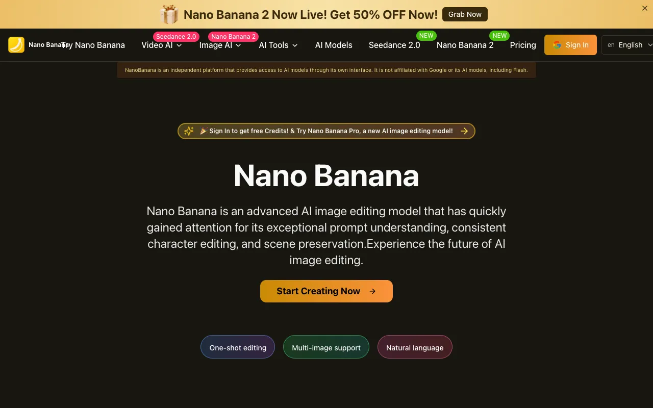 Screenshot of Nano Banana (Unofficial)
