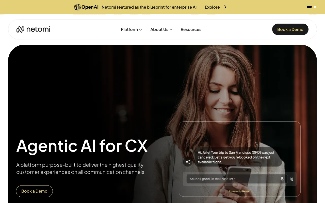 Screenshot of Netomi