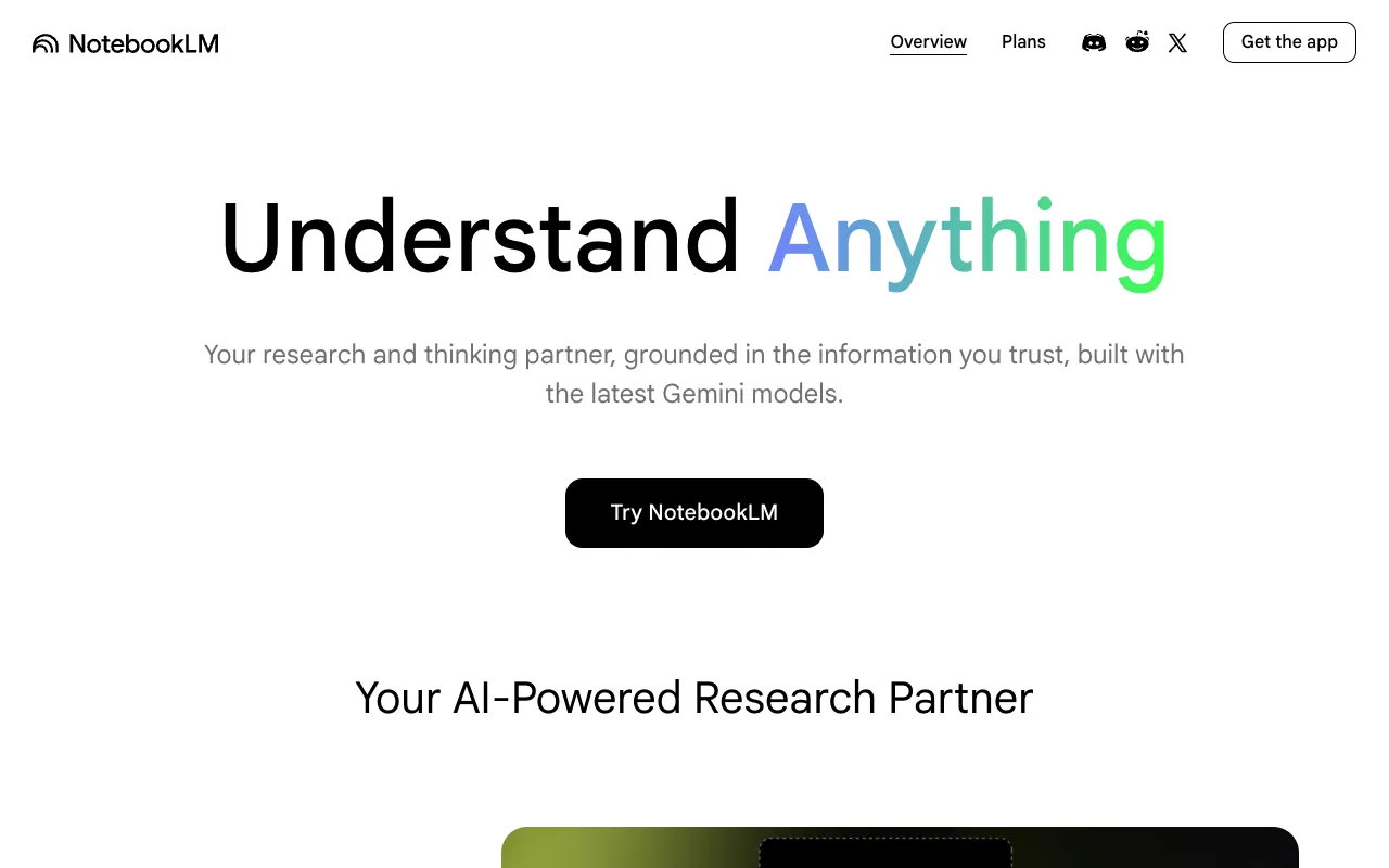 Screenshot of NotebookLM