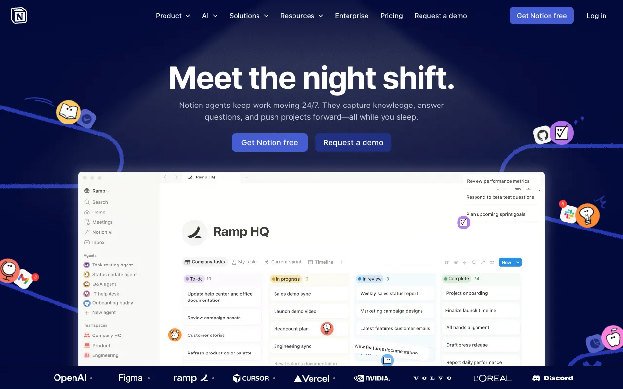 Screenshot of Notion