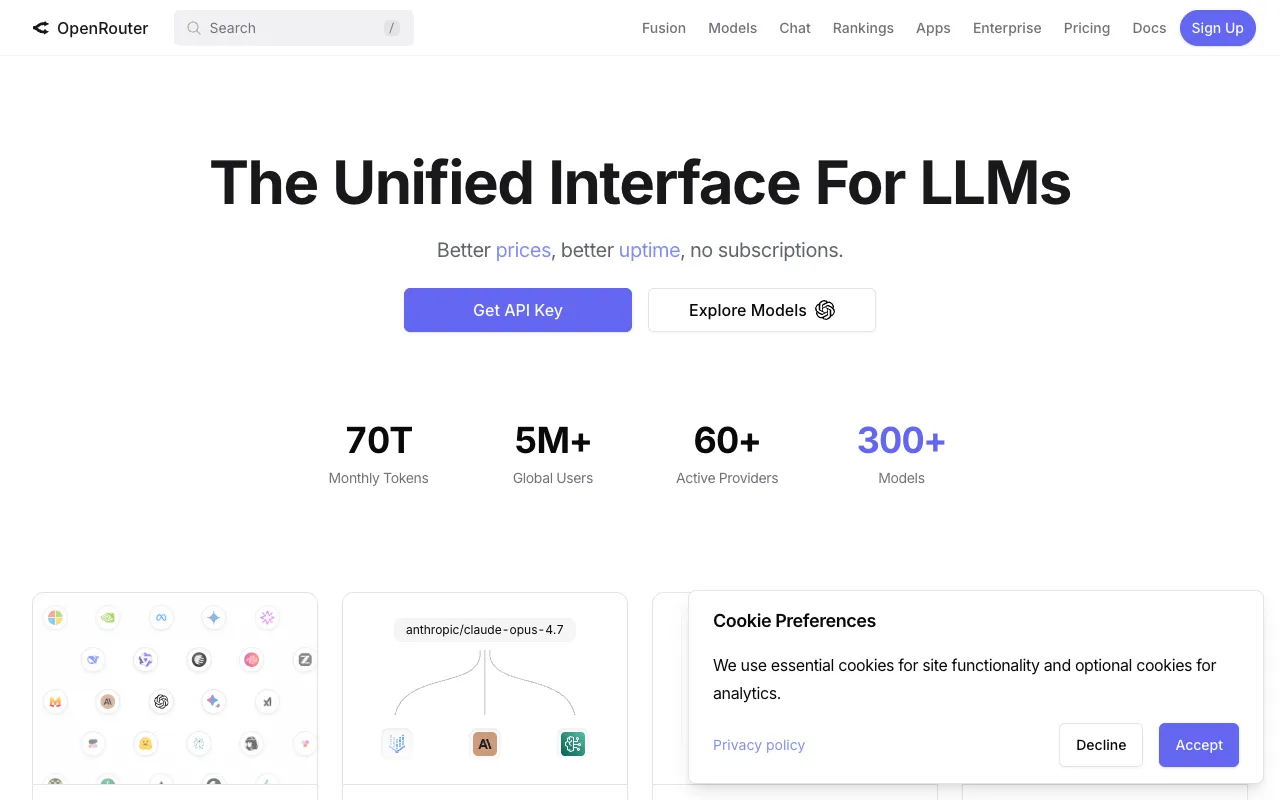Screenshot of OpenRouter