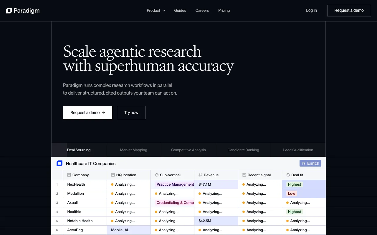Screenshot of Paradigm