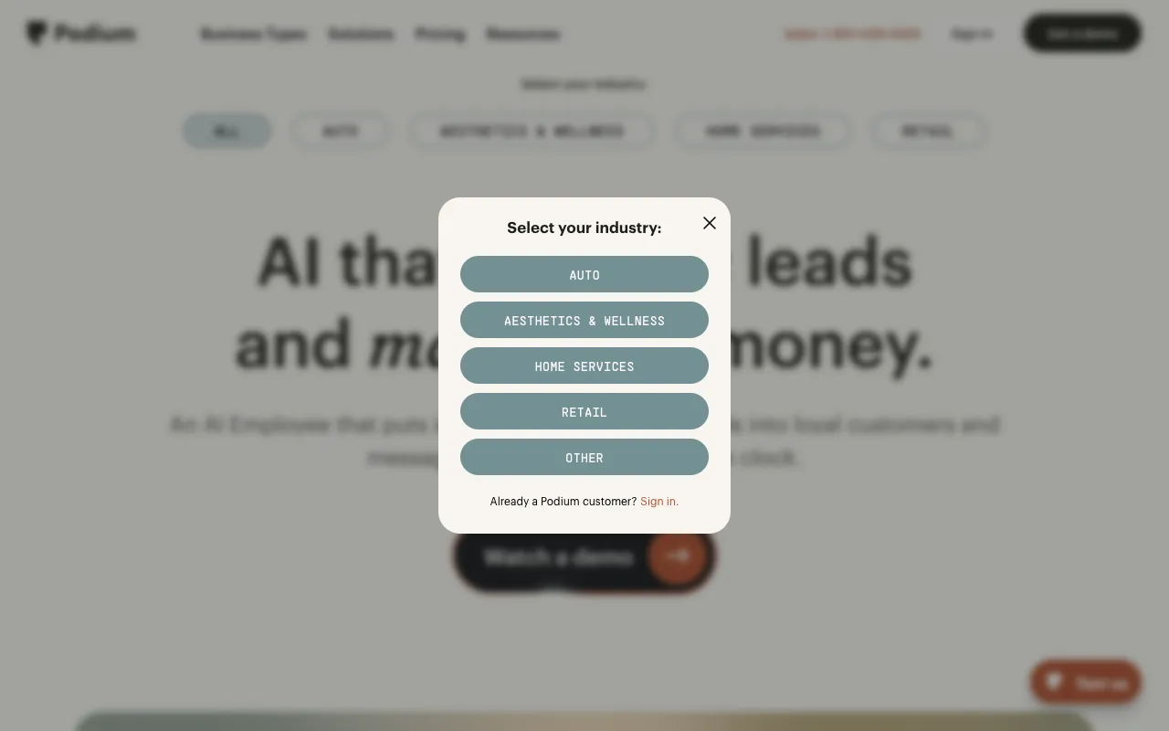 Screenshot of Podium