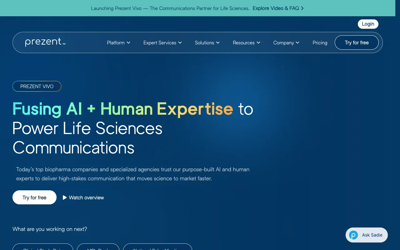 Screenshot of Prezent