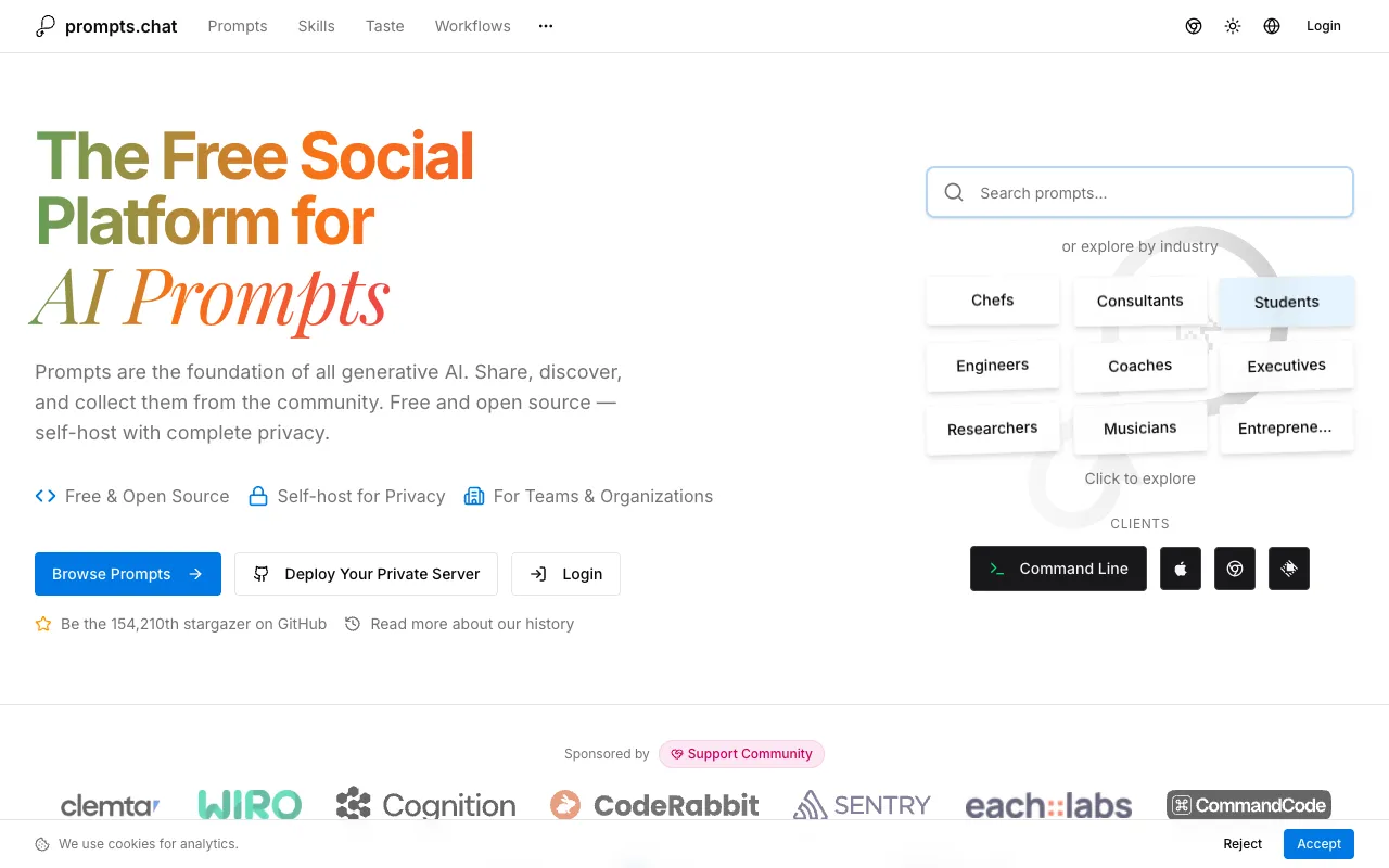 Screenshot of prompts.chat