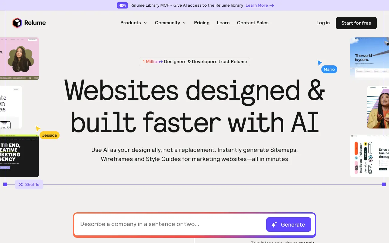 Screenshot of Relume