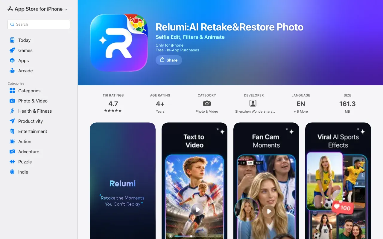 Screenshot of Relumi