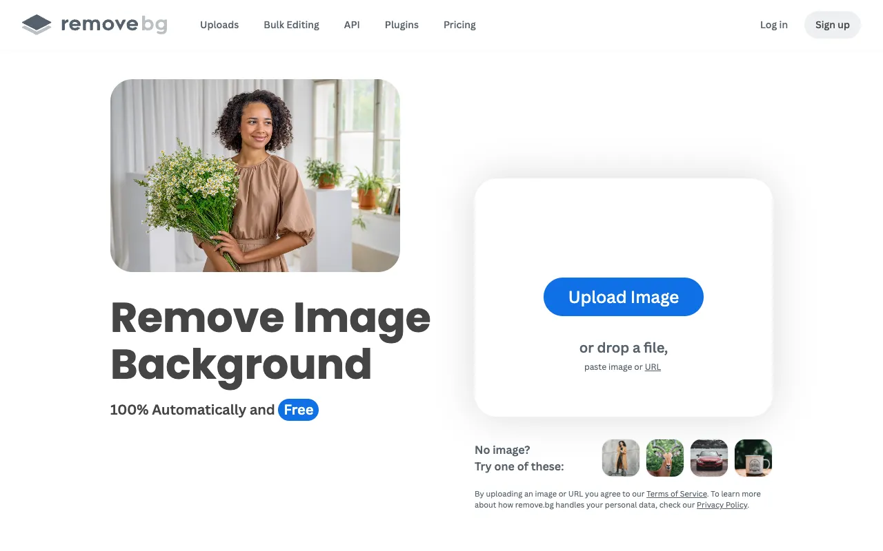 Screenshot of remove.bg