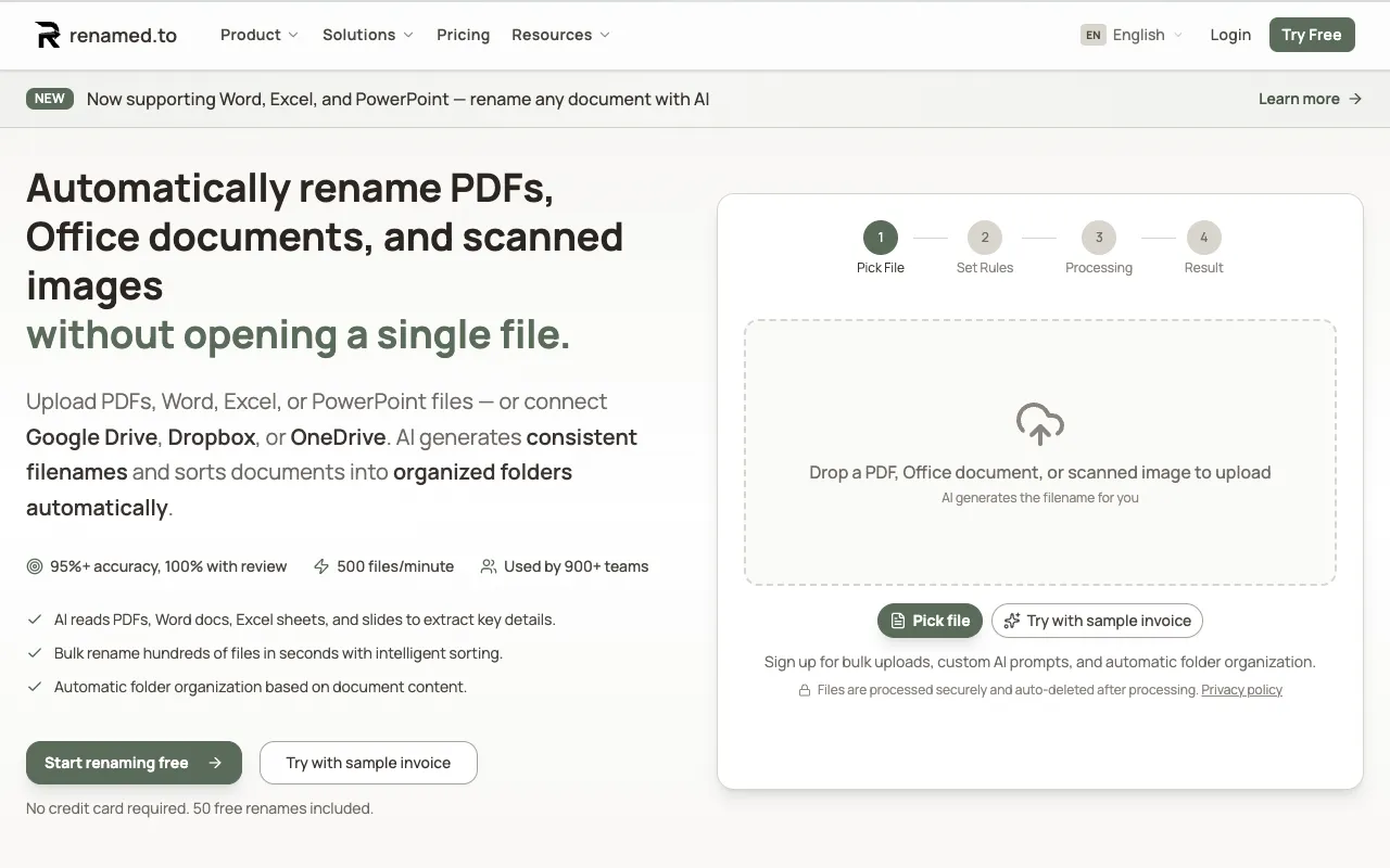 Screenshot of Renamed.to
