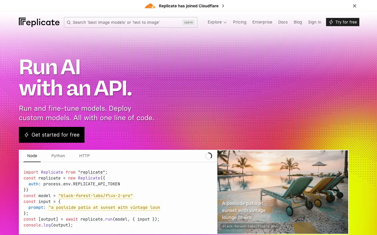 Screenshot of Replicate