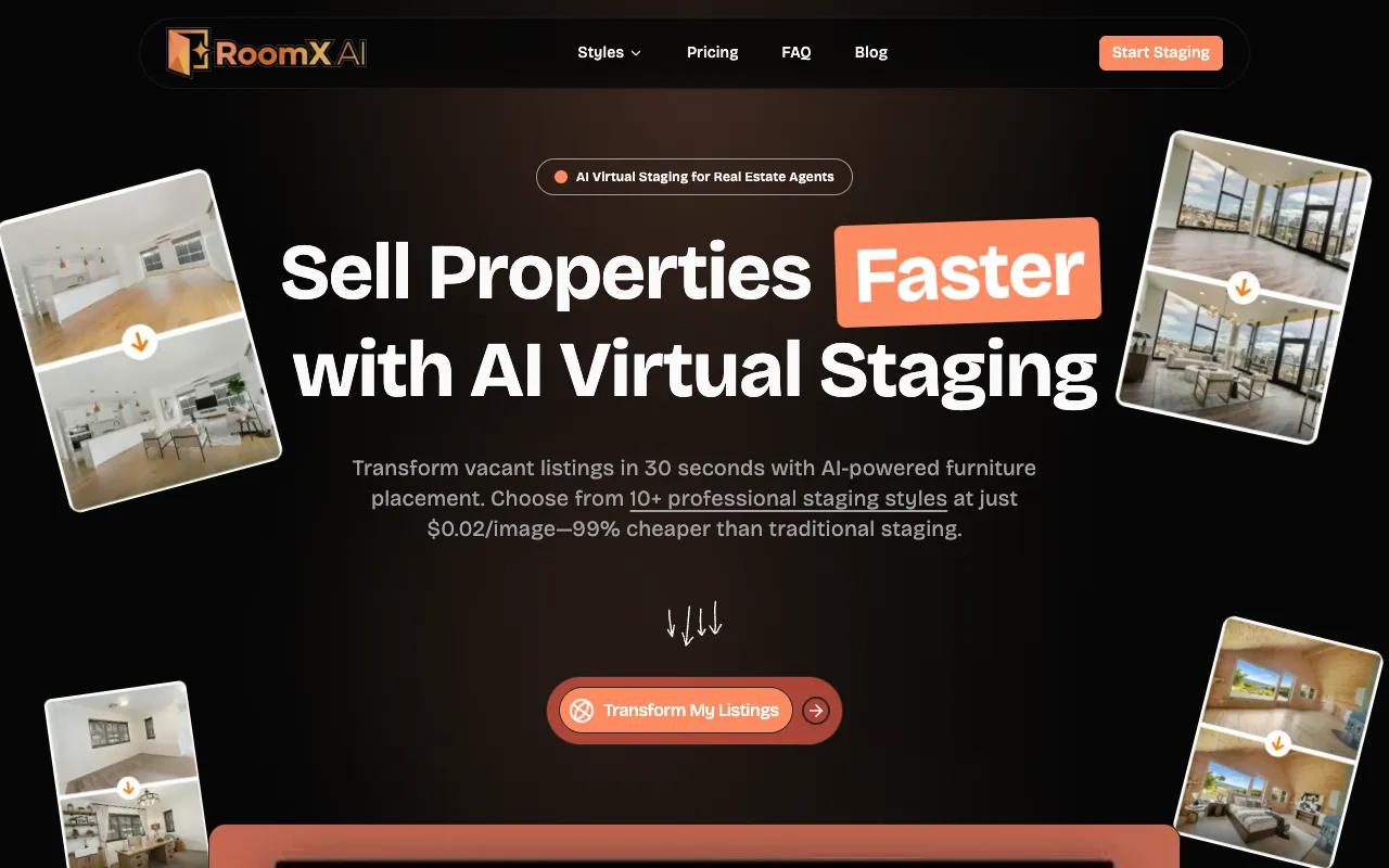 Screenshot of RoomX AI