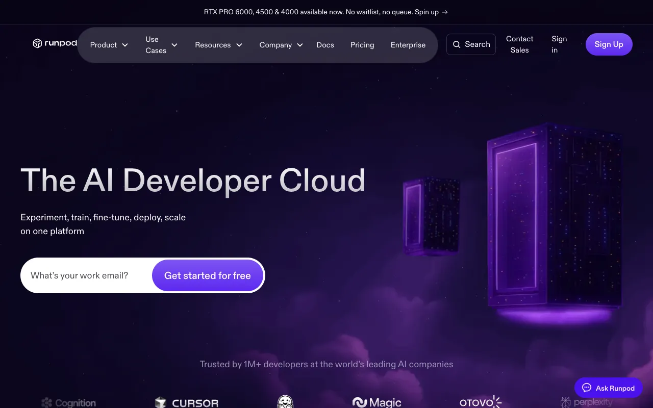 Screenshot of Runpod