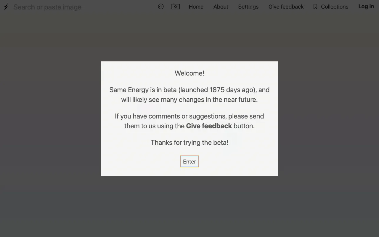 Screenshot of Same Energy