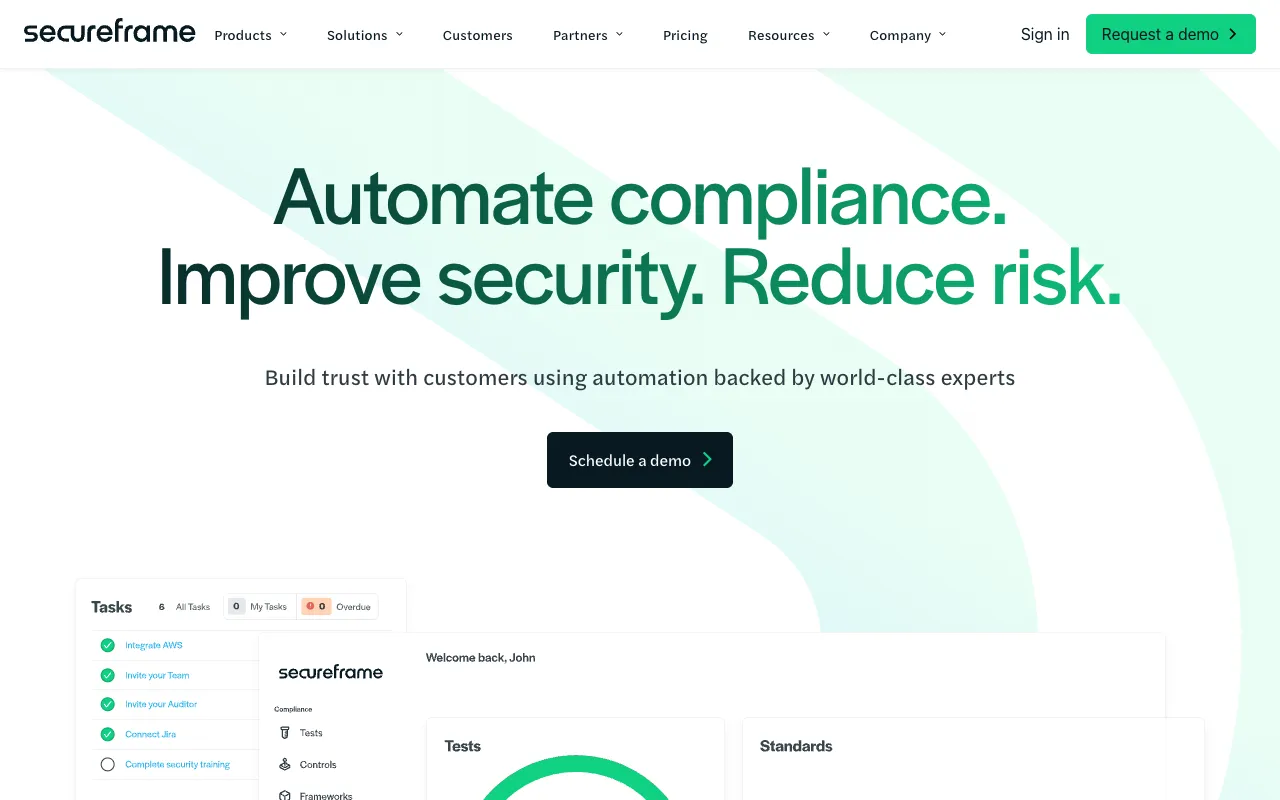 Screenshot of Secureframe