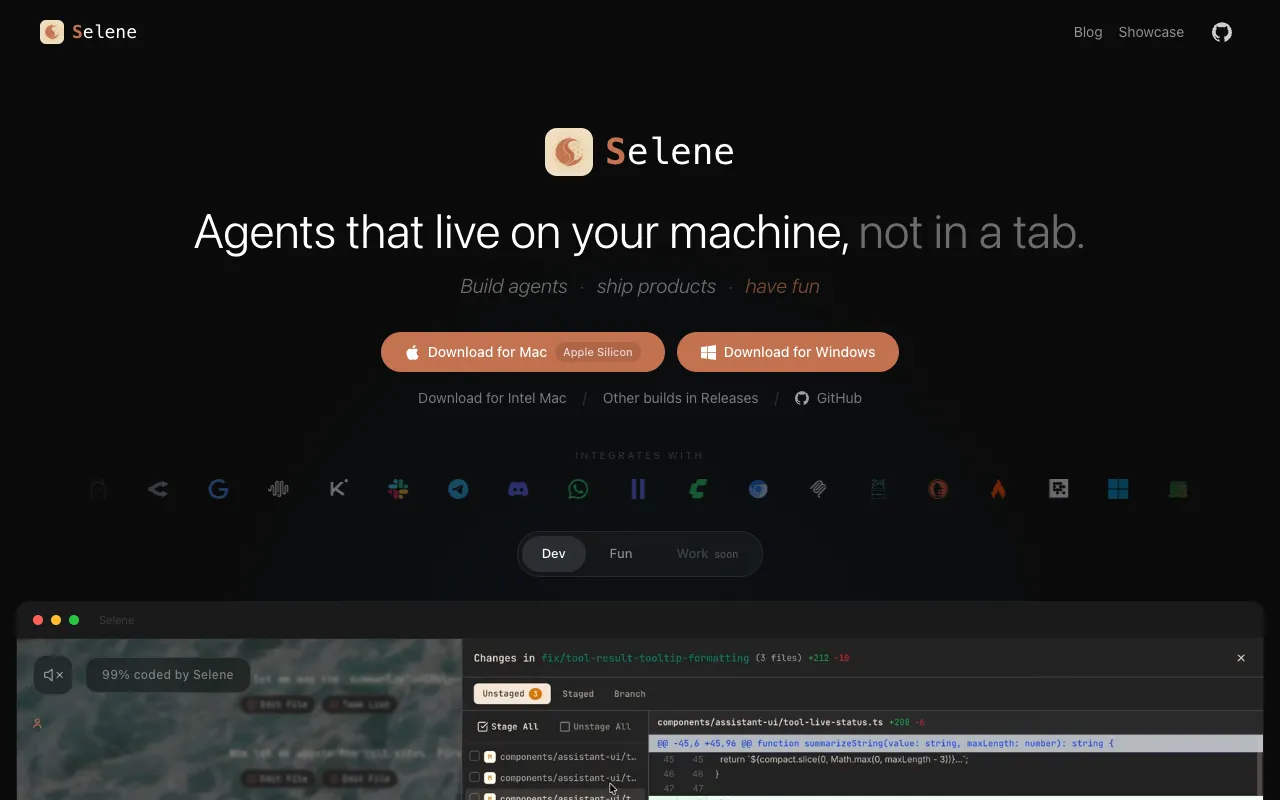 Screenshot of Selene
