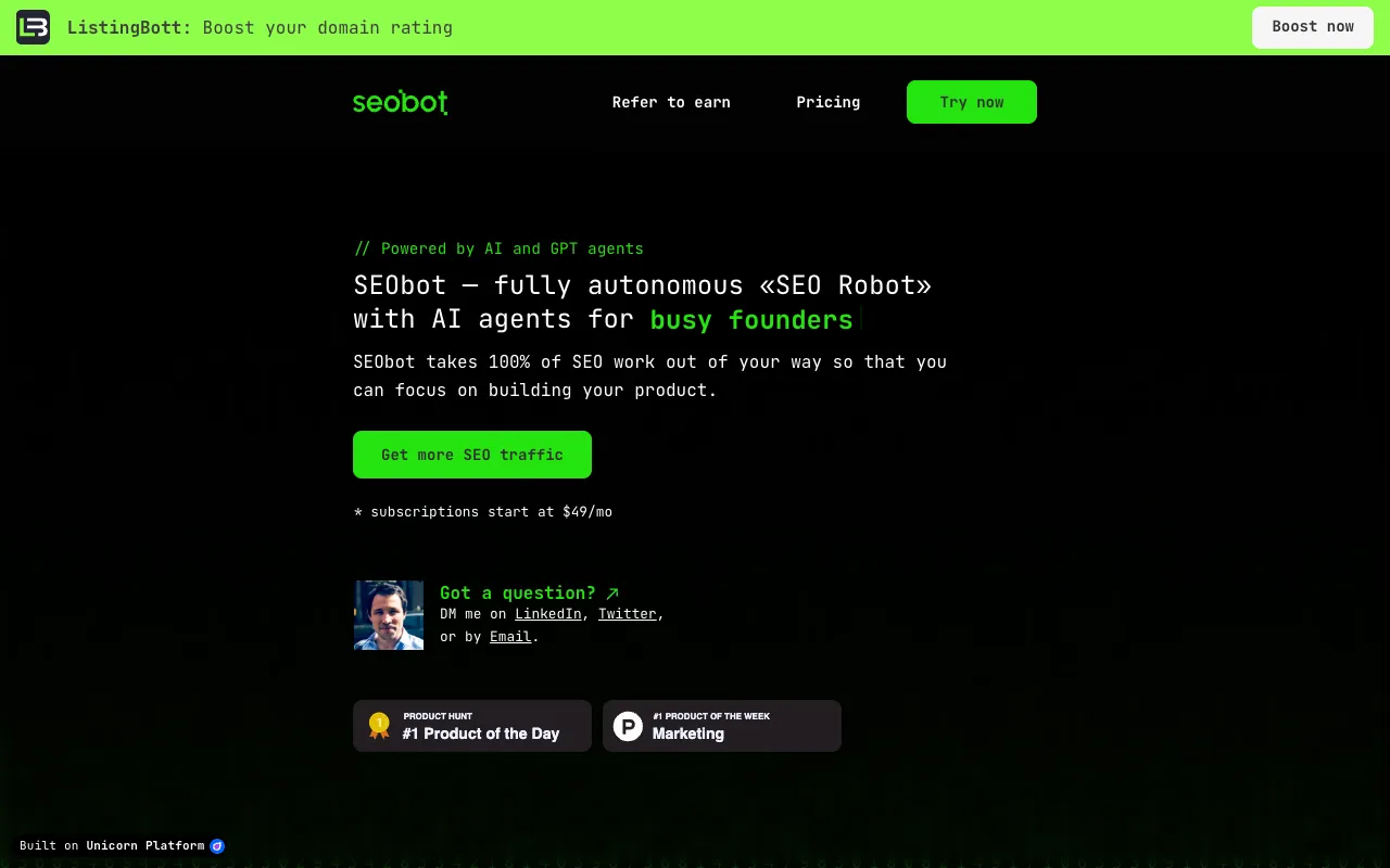Screenshot of SEO Bot