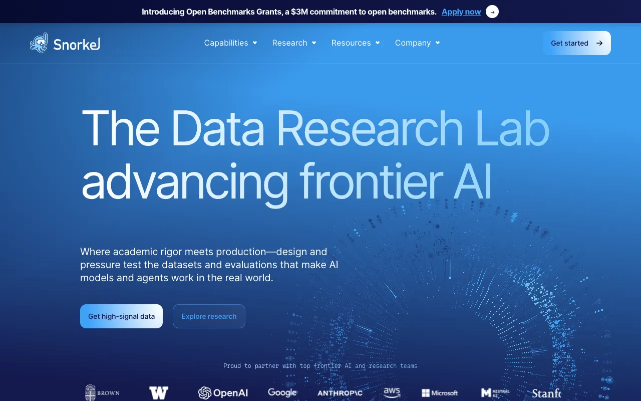 Screenshot of Snorkel AI