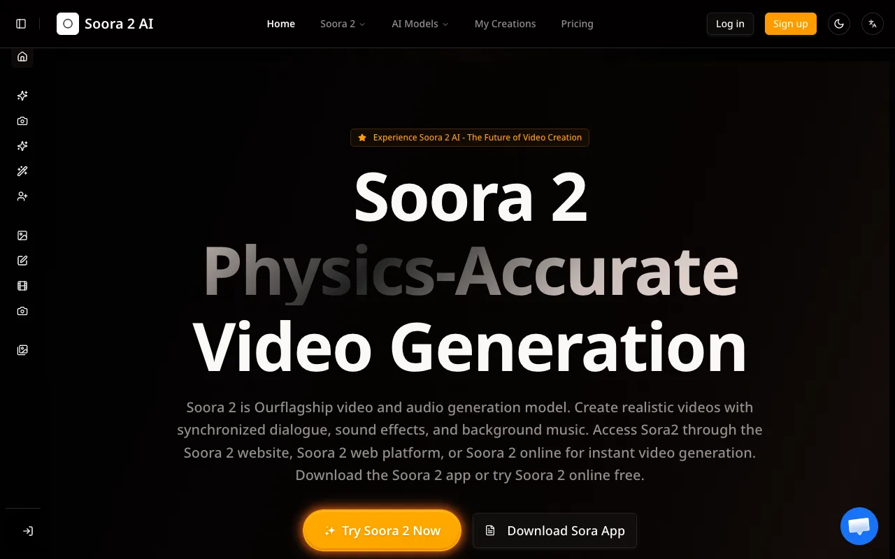 Screenshot of sora2video.com