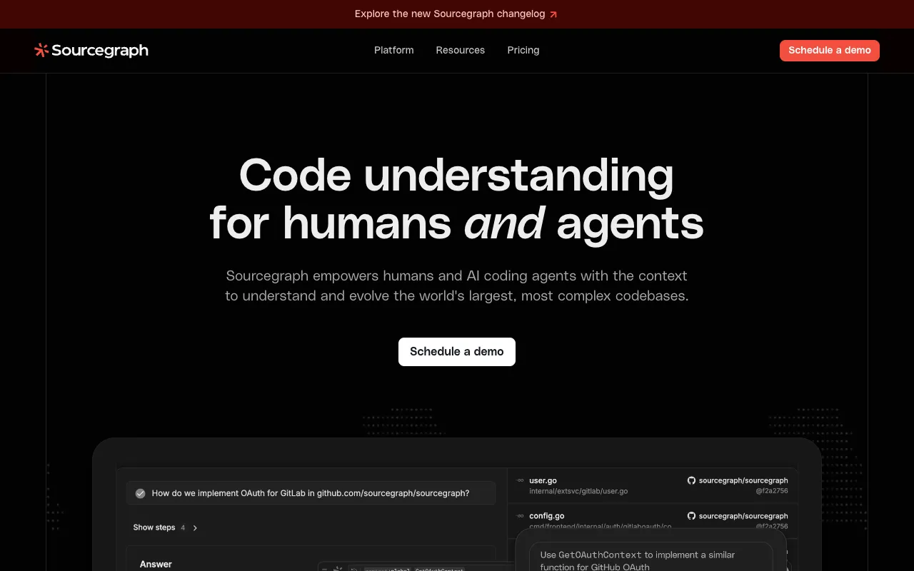 Screenshot of Sourcegraph