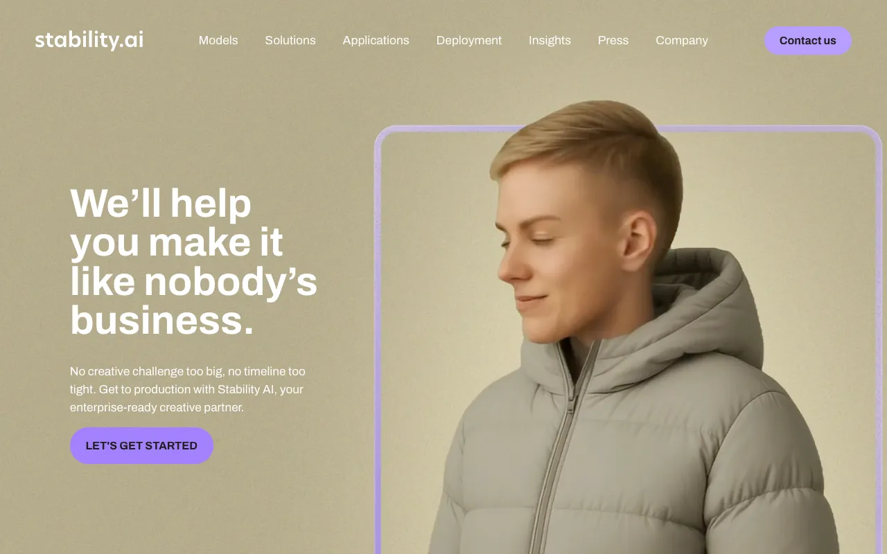 Screenshot of Stability AI