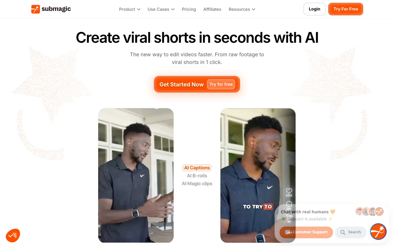 Screenshot of Submagic