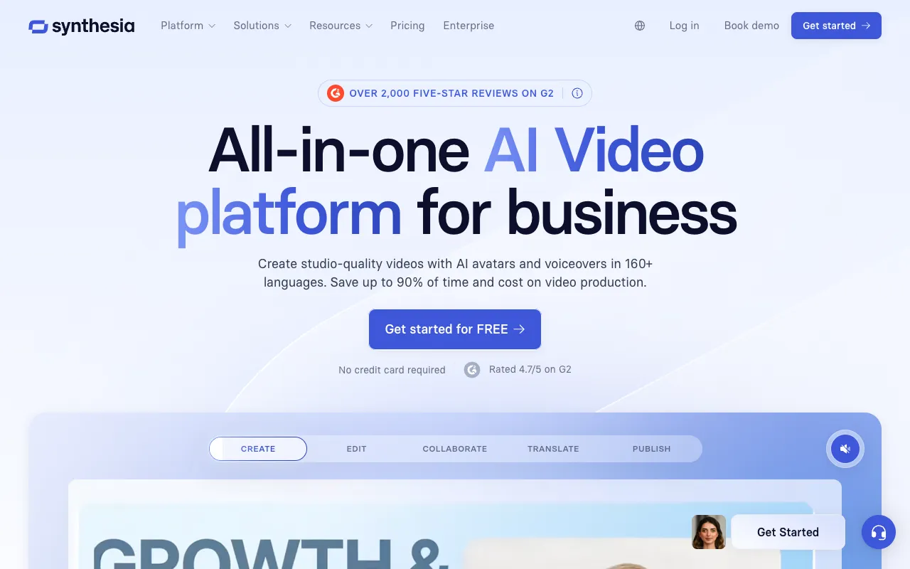 Screenshot of Synthesia