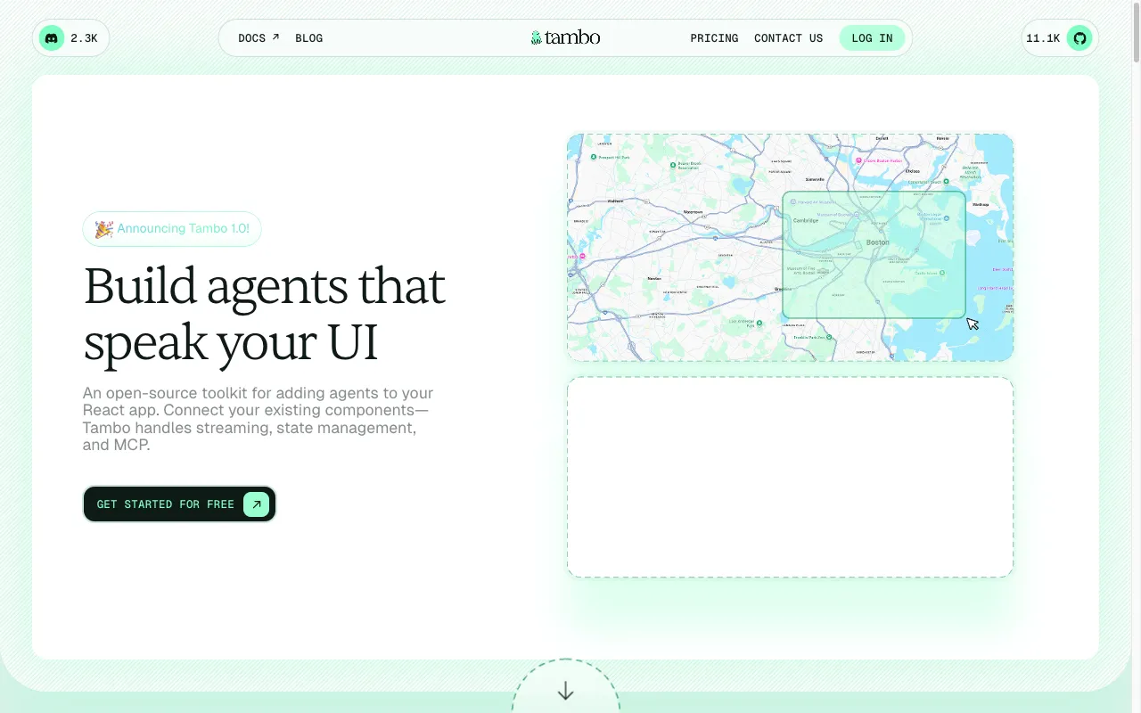 Screenshot of tambo-ai