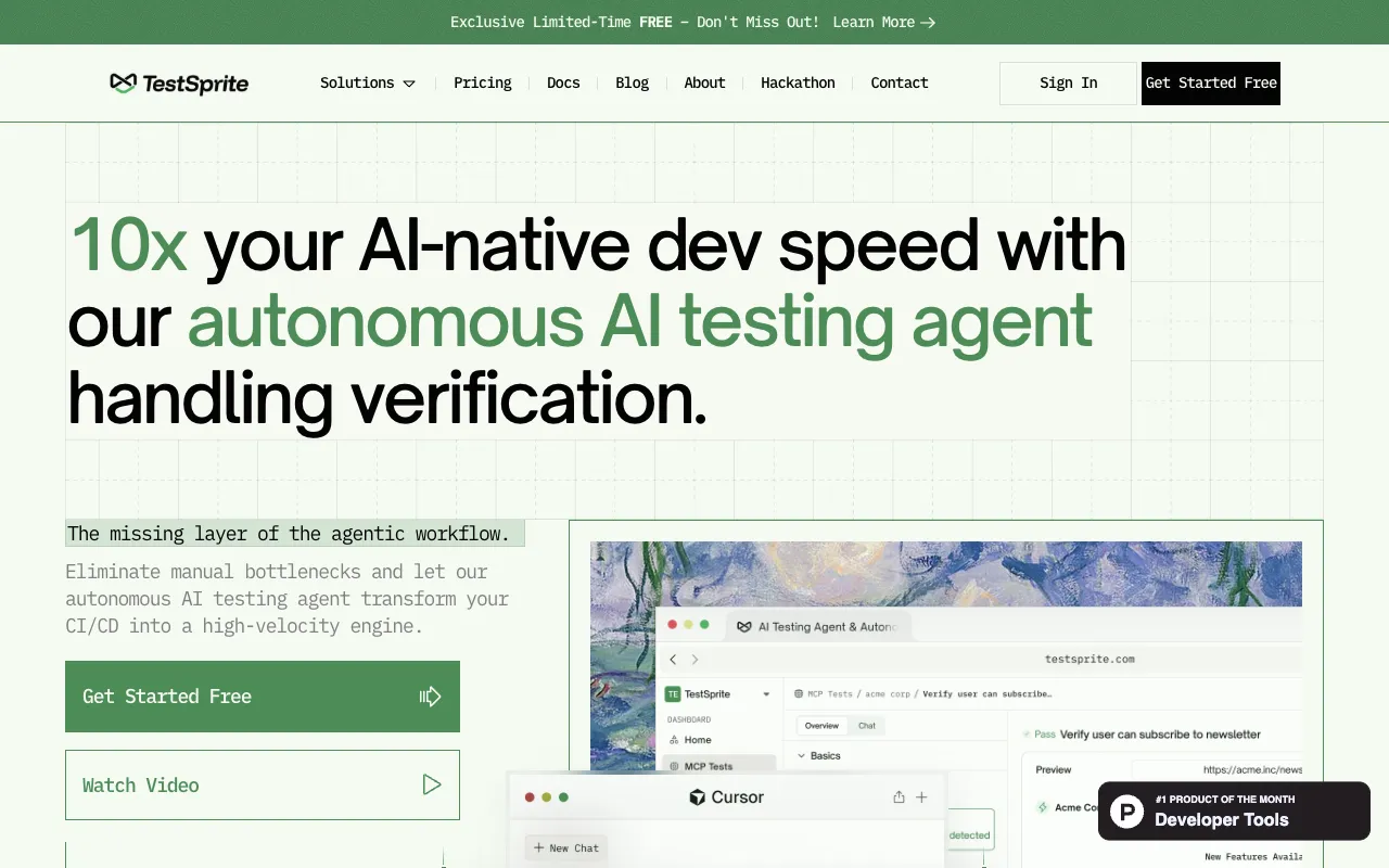 Screenshot of TestSprite