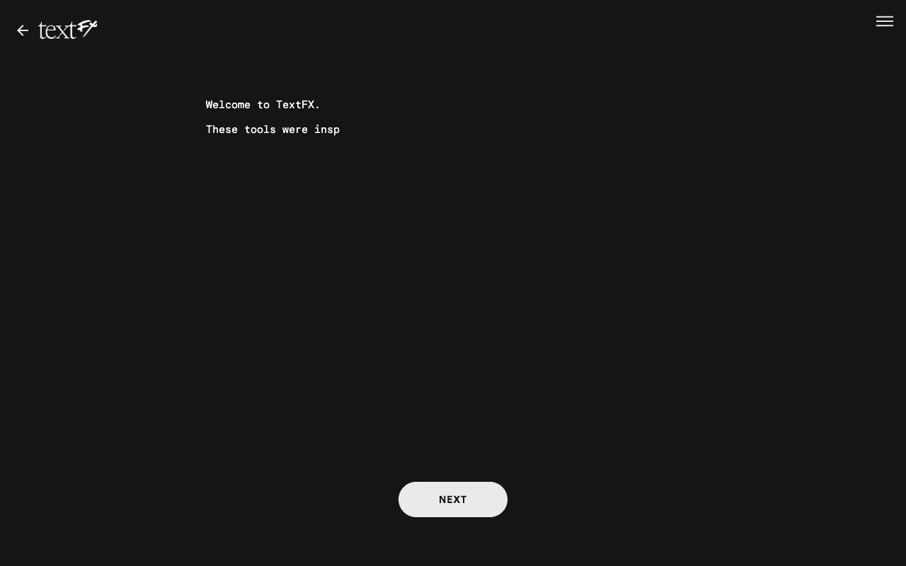 Screenshot of TextFX