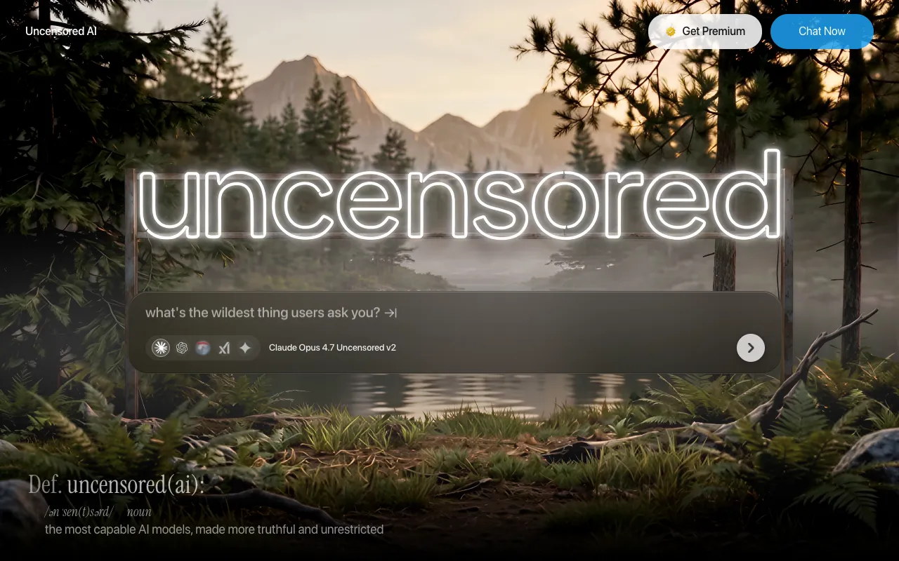 Screenshot of Uncensored AI