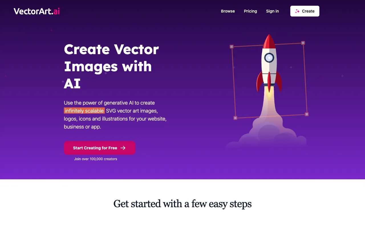 Screenshot of VectorArt.ai