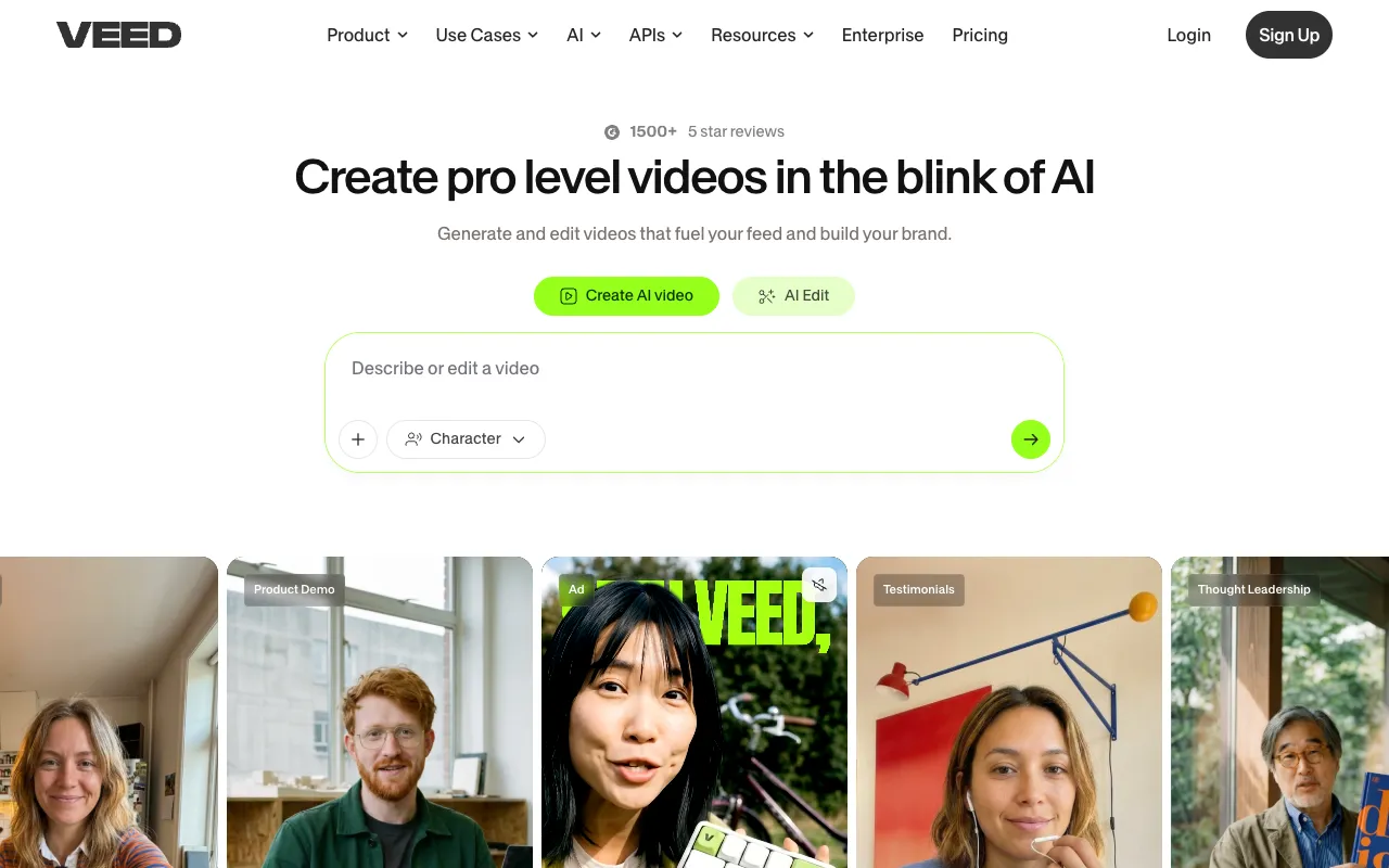 Screenshot of VEED