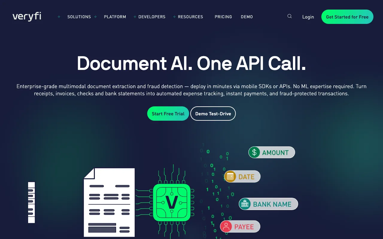 Screenshot of Veryfi
