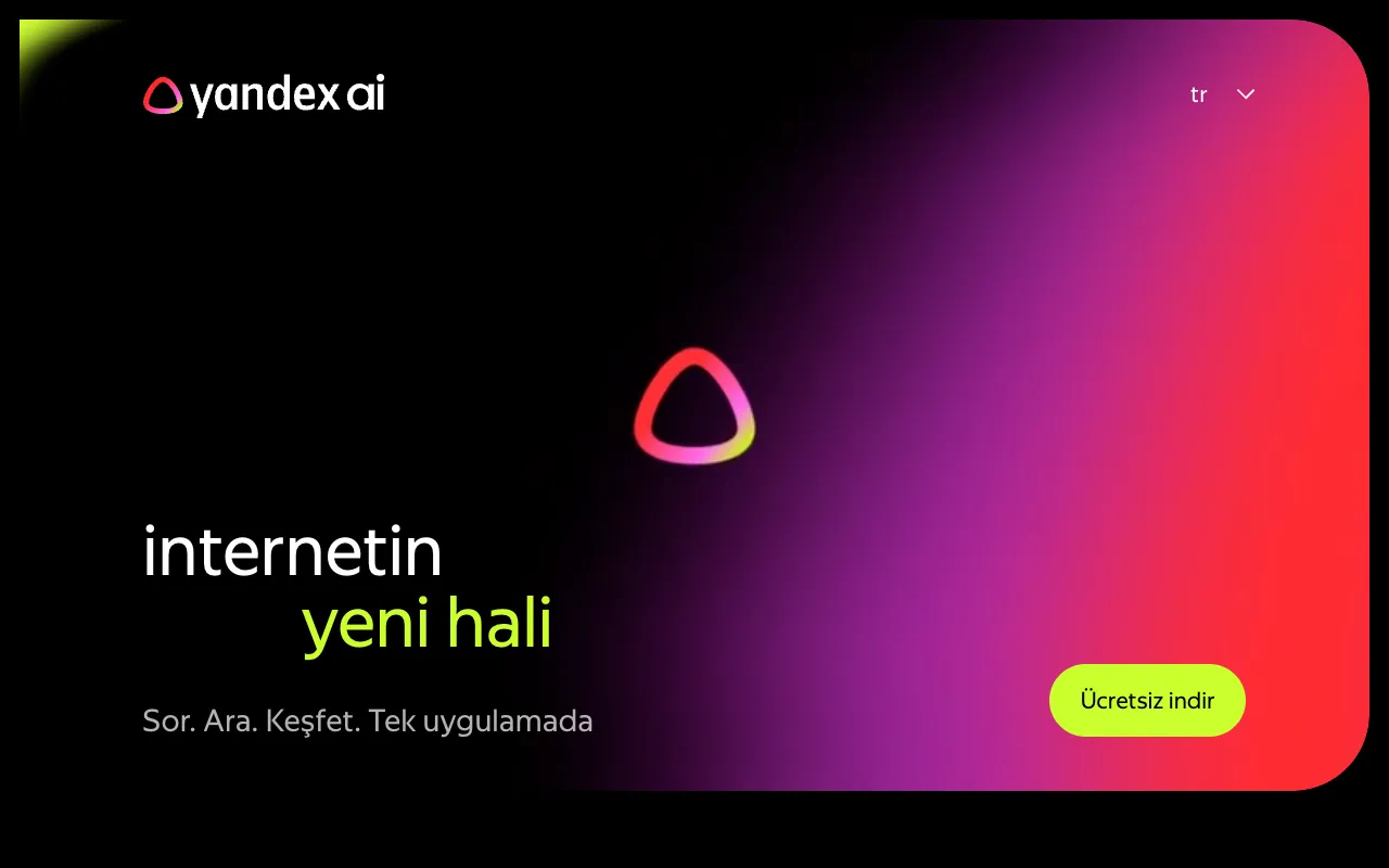 Screenshot of Yandex AI