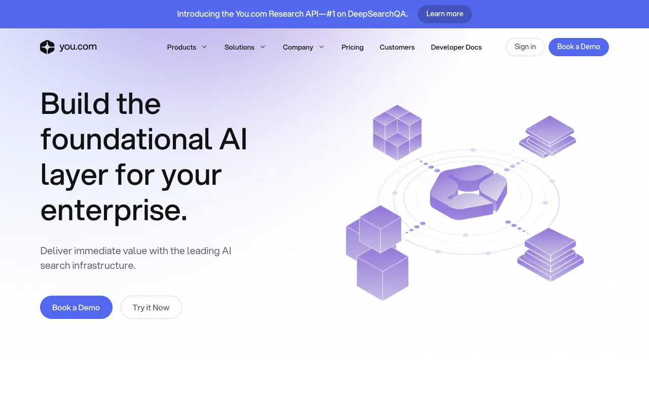 Screenshot of You.com